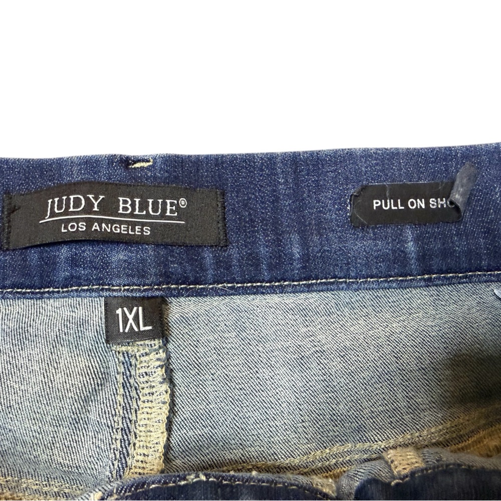 Judy Blue Pull On Shorts Dark Wash Shorts JB150139 High Waist ~ Size XL 13/15 - Picture 4 of 8